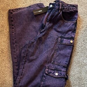 Fashion Nova Deep Purple Cargo Pants